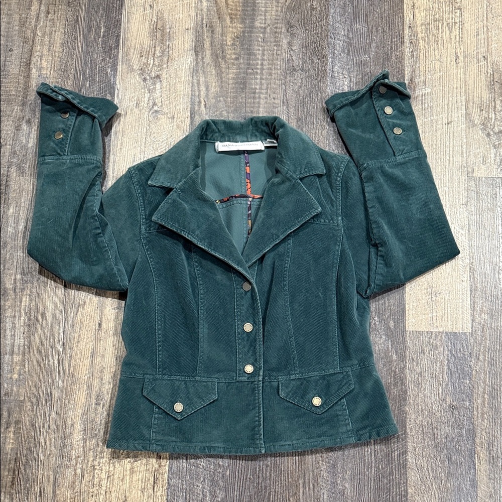 Dana Buchman Teal Corduroy Blazer